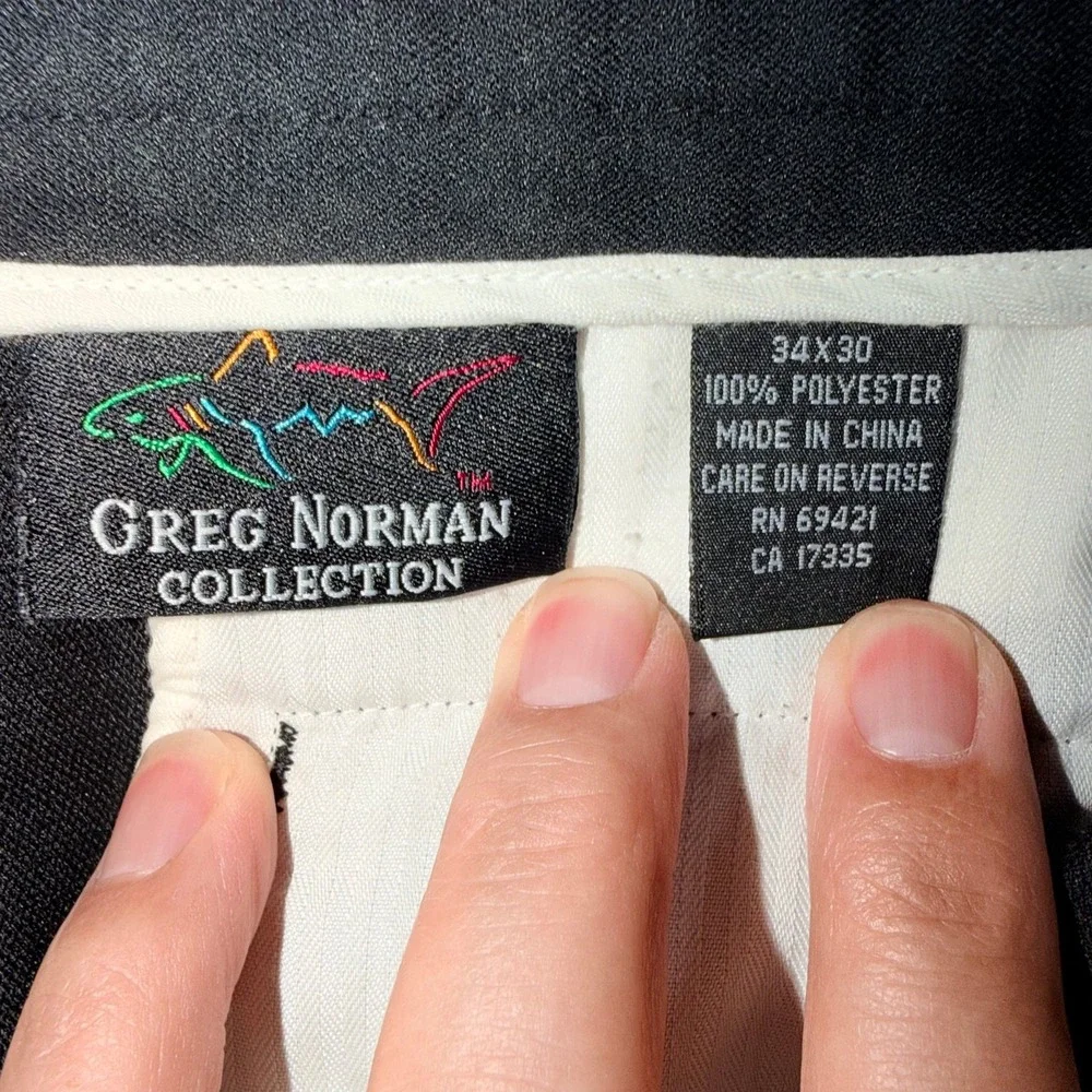 Greg Norman Collection Mens Golf Pants 34x30 Black Pleated Slacks - Picture 3 of 6